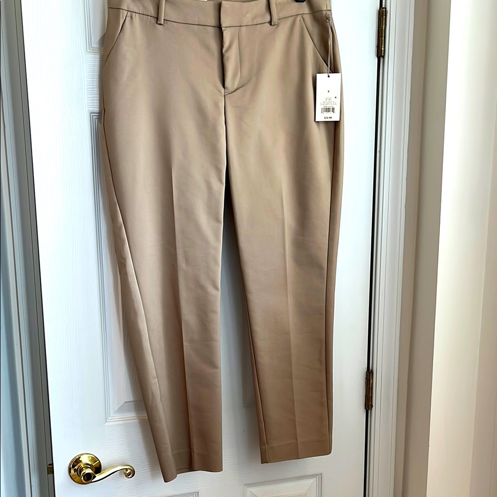 NWT - A New Day tan pants sz 6R slim ankle mid-rise stretch w/pockets